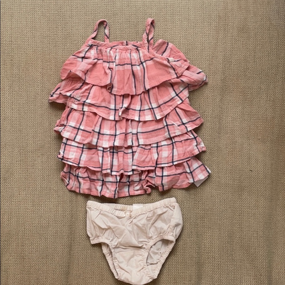 Baby gap girls pink plaid dress 12-18 months